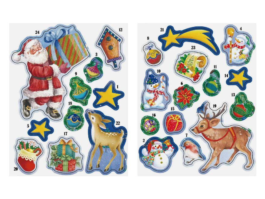 MFP MFP, 8886002, samolepkový adventní kalendář Motiv: Číslo 1