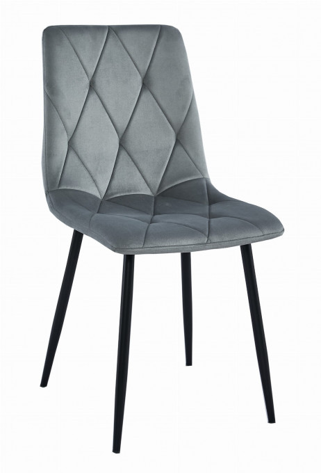 Jídelní židle LIBRA sametová šedá (černé nohy)