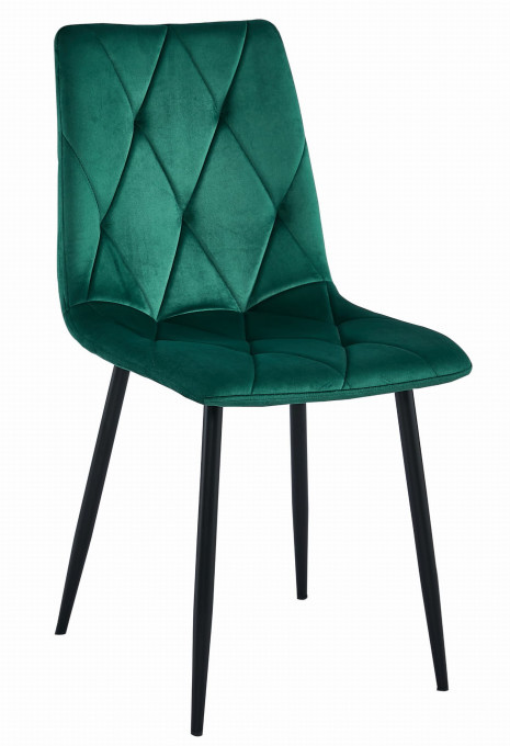 Jídelní židle LIBRA sametová tmavě zelená (černé nohy)
