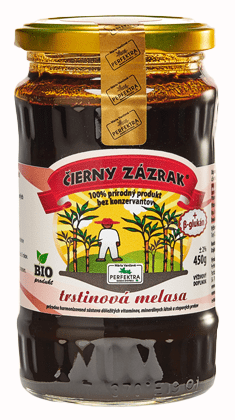 ČIERNY ZÁZRAK trstinová melasa + ß-glukán BIO, 450 g