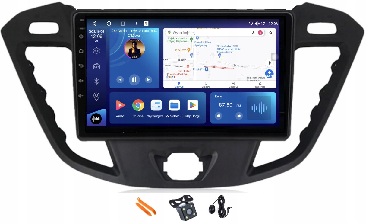 Radio Android Navigace XQ8120S Qled Carplay Ford Transit VI 6/VII 7 13-18