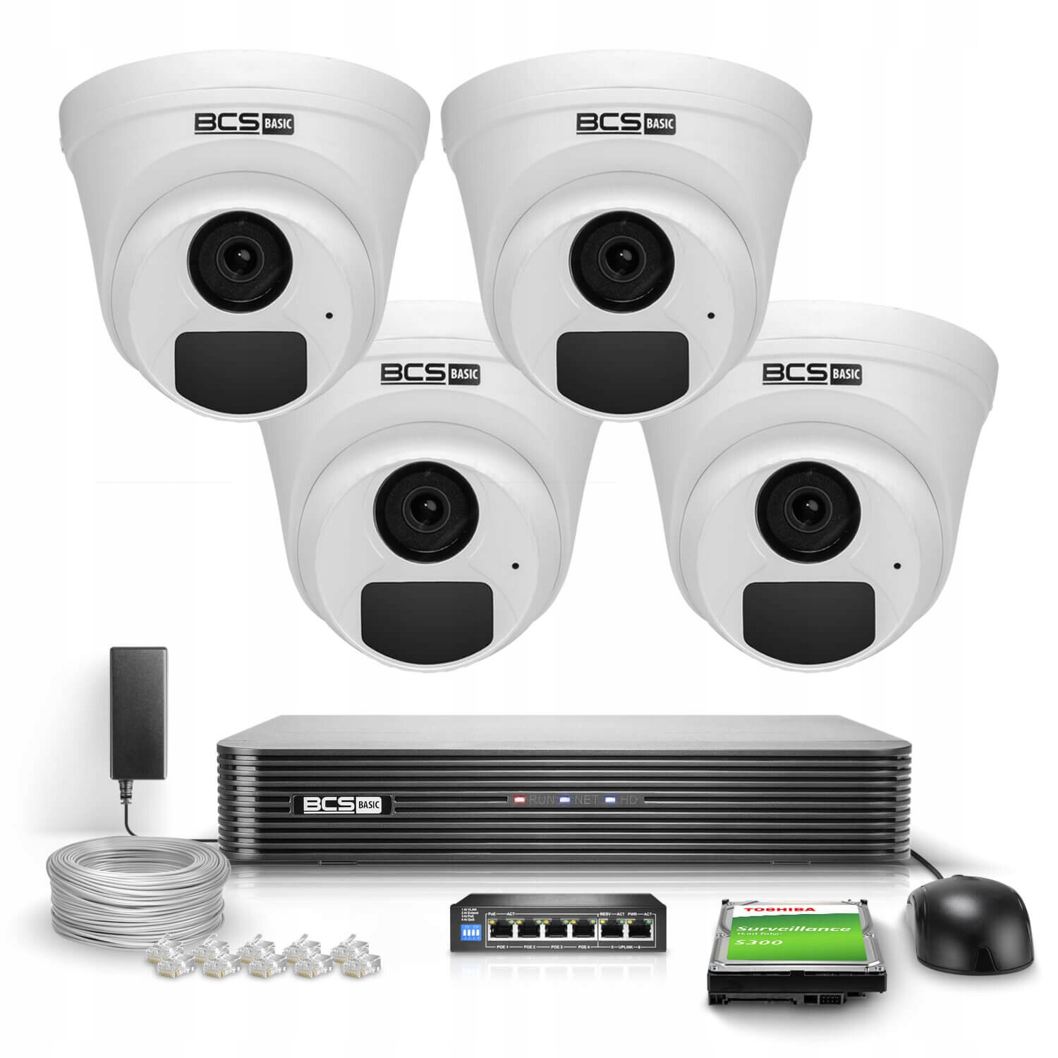 Monitorovací sada 4x BCS-B-EIP15FR3(2.0) 5MPx Ir 30m PoE 1TB Aplikace