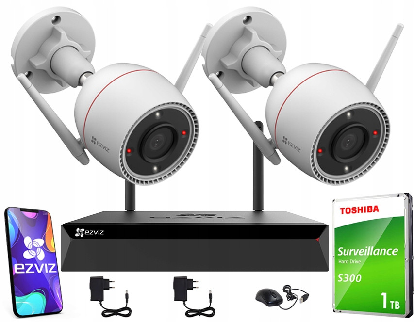 WiFi monitorovací set Ezviz 5Mpx kamery Rekordér 8 kanálů 1TB disk