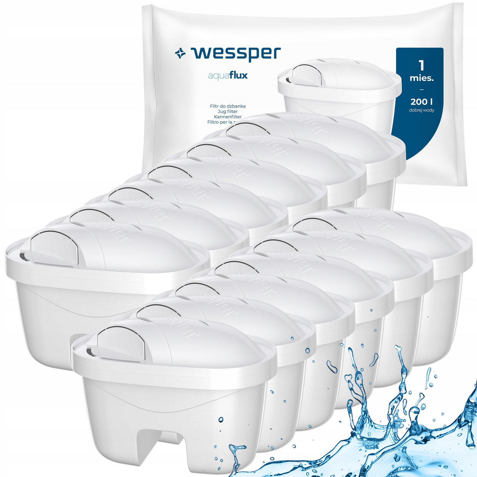 12x vodní filtr Wessper Aquaflux pro konvici Laica náhrada Biflux