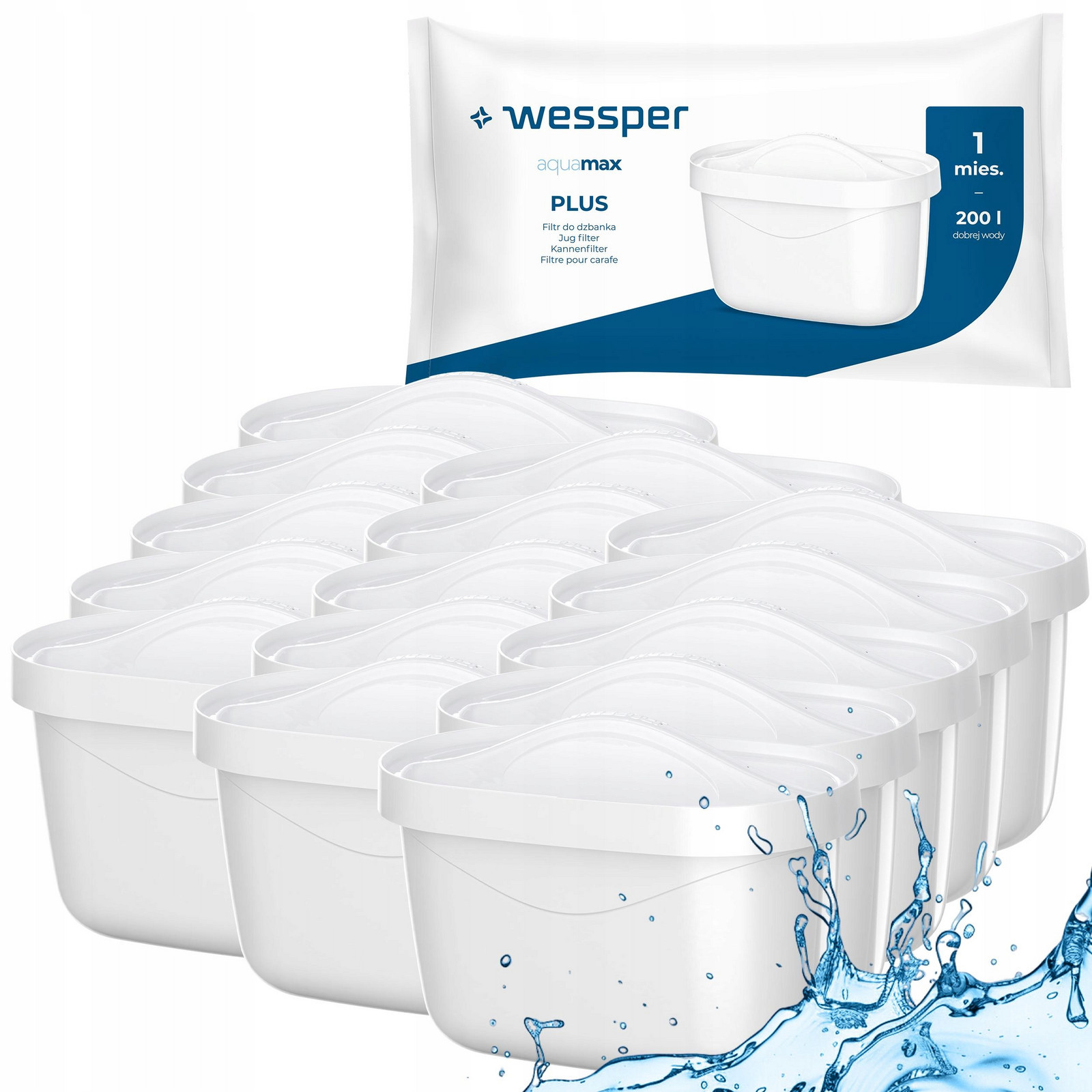 15x Wessper filtry do filtrační konvice Brita náplně pro Aquaphor Philips