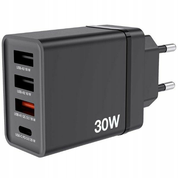 Verbatim Nabíječka do sítě 30W 3xUSB-A/ Usb-c Pd 3.0 CHR-30EU2