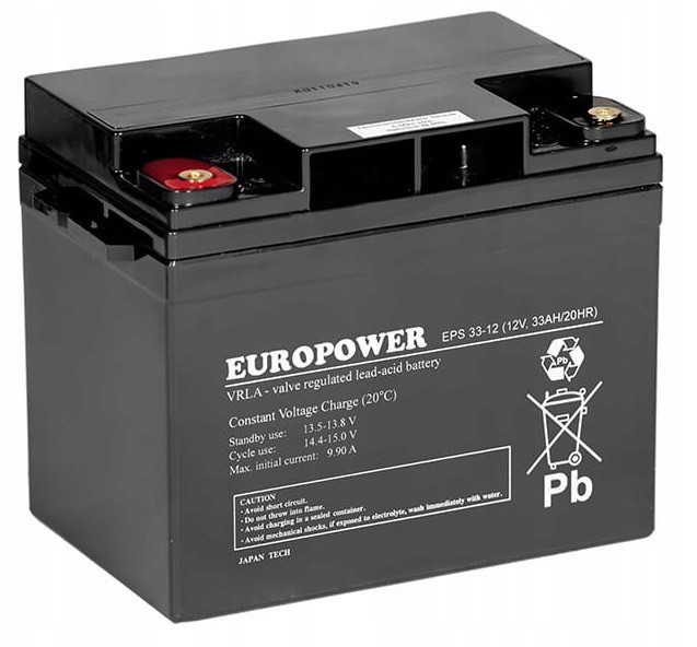 Akumulátor baterie Agm Vrla Europower Eps EPS33-12 EPS33 12V 33Ah Co Pece