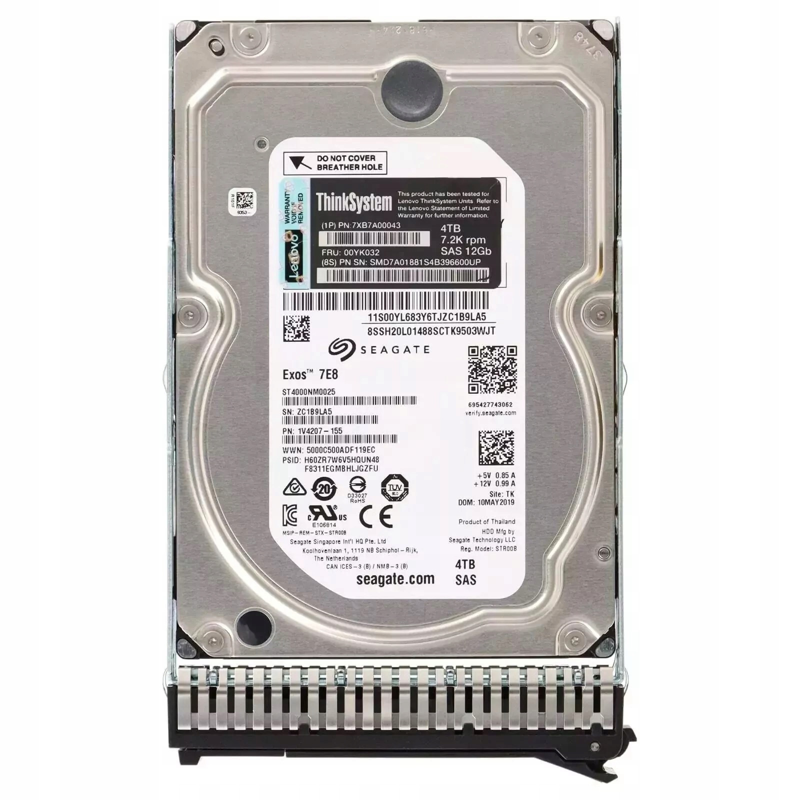 Lenovo 00YK032 7XB7A00043 4TB 7.2K 128MB SAS-3 3.5'' ST4000NM0025