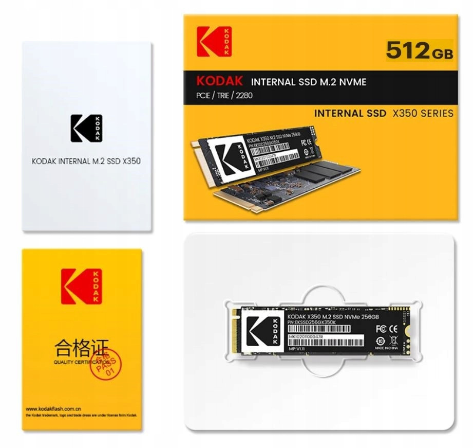 Interní Ssd disk Kodak 512GB M.2 NVMe 2280 PCIe 3x4 Rychlý