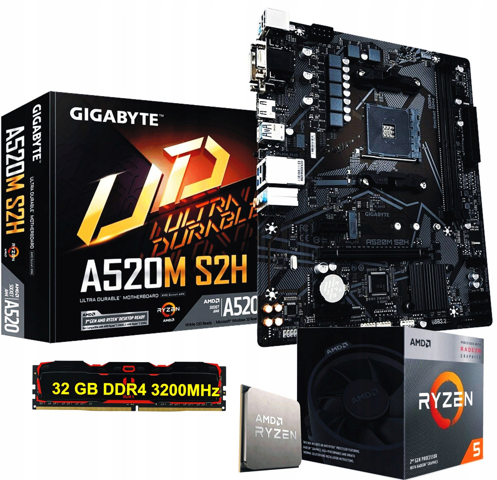 Sada Procesor Amd Ryzen 5 +Disk AM4 +16 Gb DDR4 Radeon Rx Vega 11