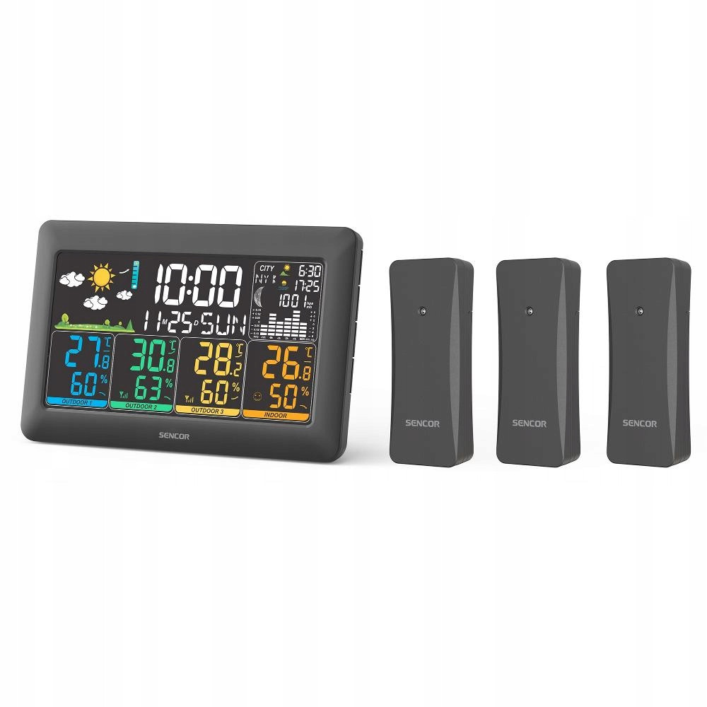 Meteorologická stanice se 3 bezdrátovými senzory Sencor Sws 6300