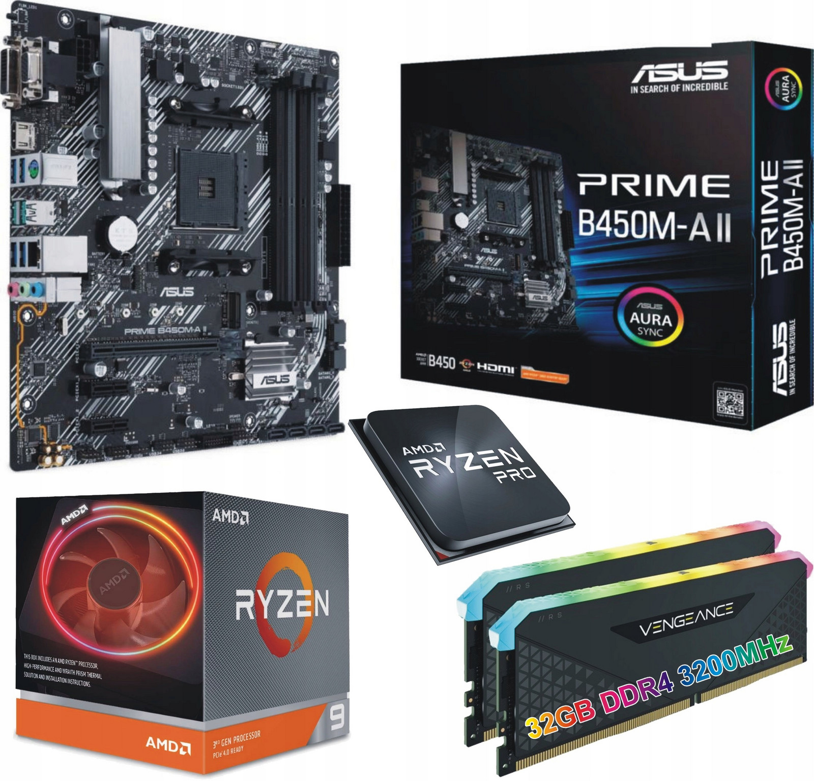 Sada Procesor Amd Ryzen 9 Deska AM4 +32GB DDR4