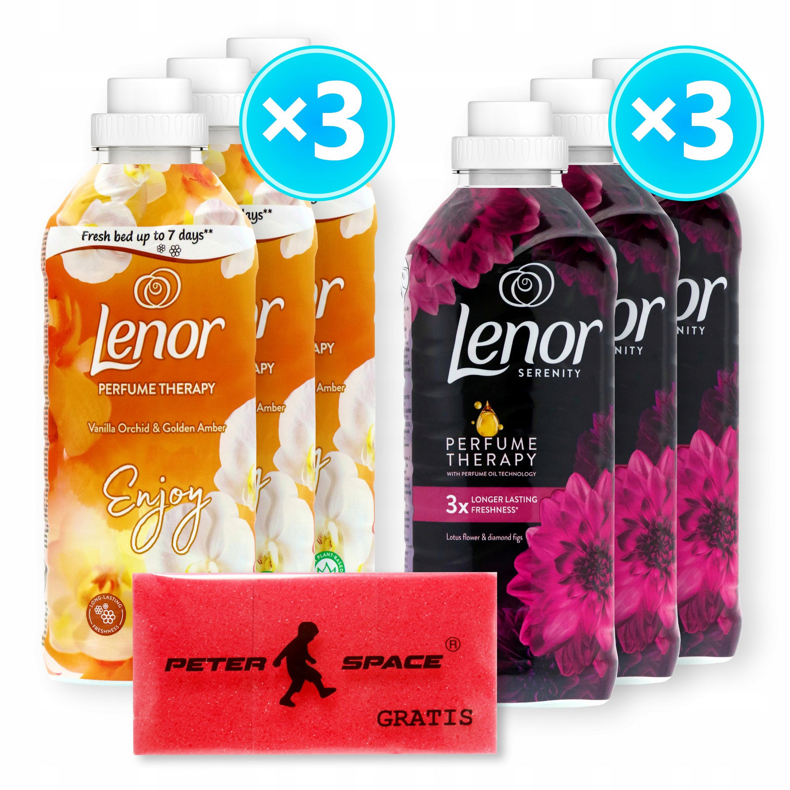 Sada Lenor Vanilla Orchid 700ml 3ks ;Diamond 700ml 3ks, houbičky odličovací