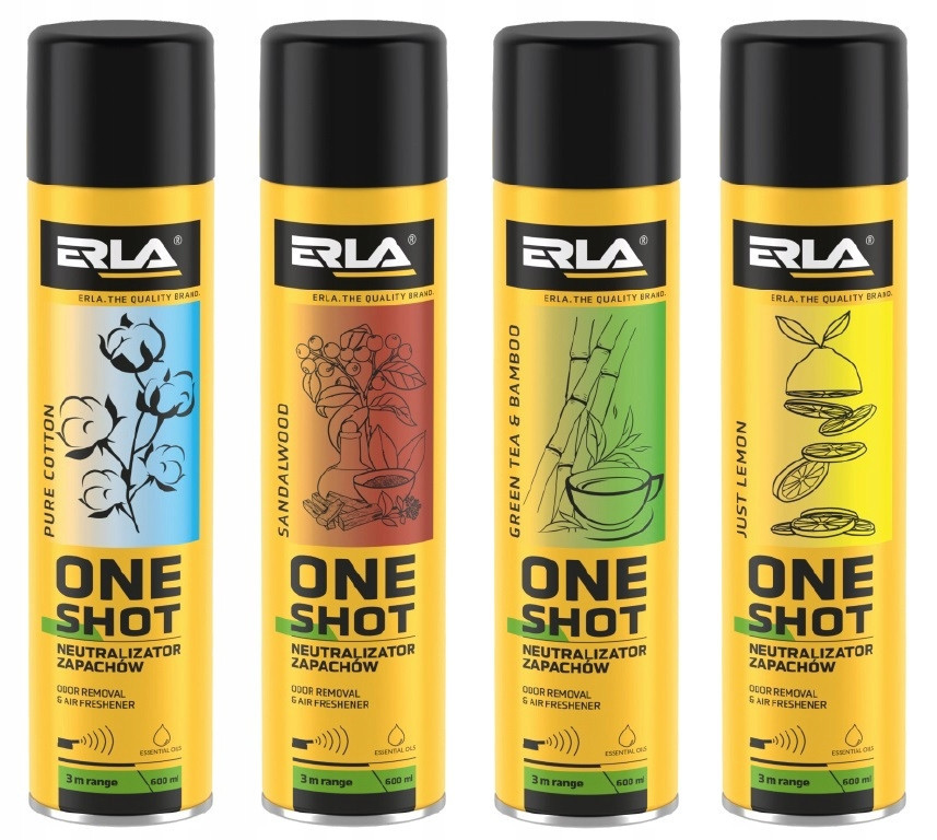 Erla One Shot 600ml MIX Vůní 4ks Set