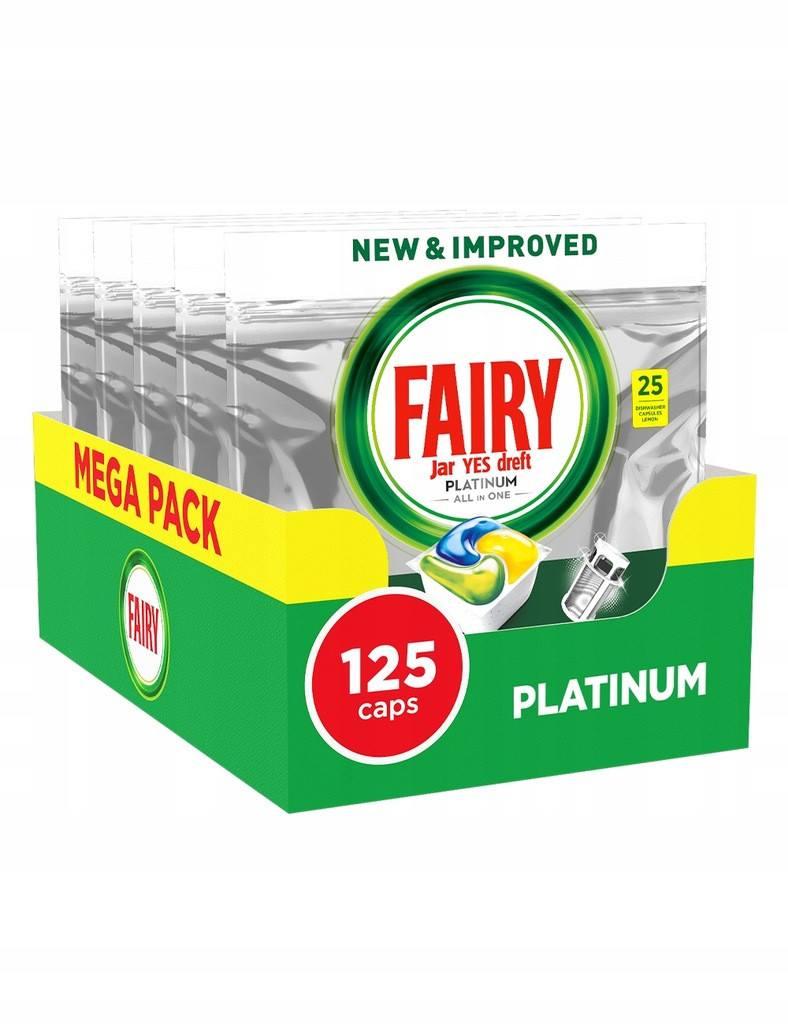 Kapsle Do Myčky Fairy Platinum Lemon 250 Ks Citronové Tablety