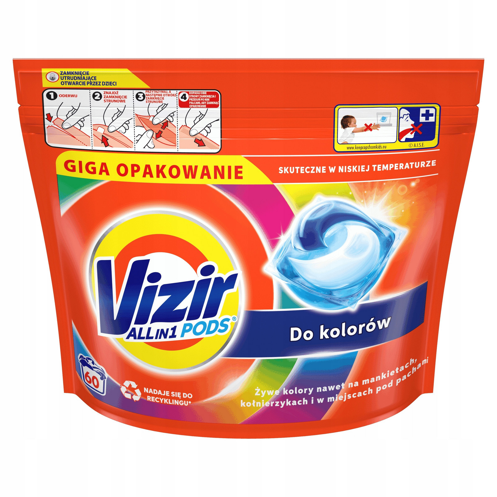 Vizir Pods Kapsle Na Praní Color 120 ks