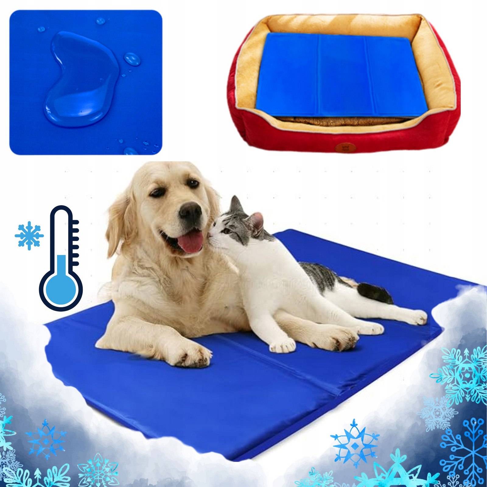 Chladící Podložka pelíšek Velký Pro Zvířata Skládací Gelová Pro Psa Kočku XXL