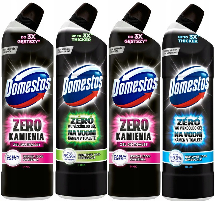 Gel Na Wc Domestos Zero Kamene 4x750ML Sada XL