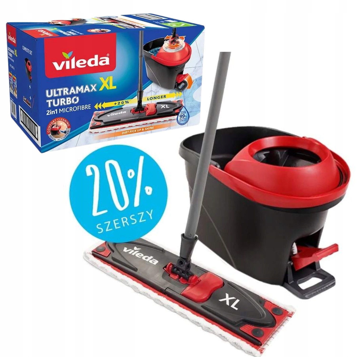 Kbelík a plochý mop Vileda Sada XL s kbelíkem 42 cm