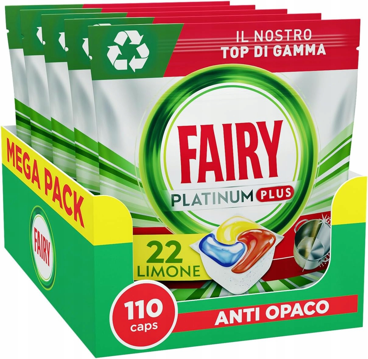 Fairy Platinum Plus All In One Lemon Kapsle do myčky 110 ks(5x22sz)