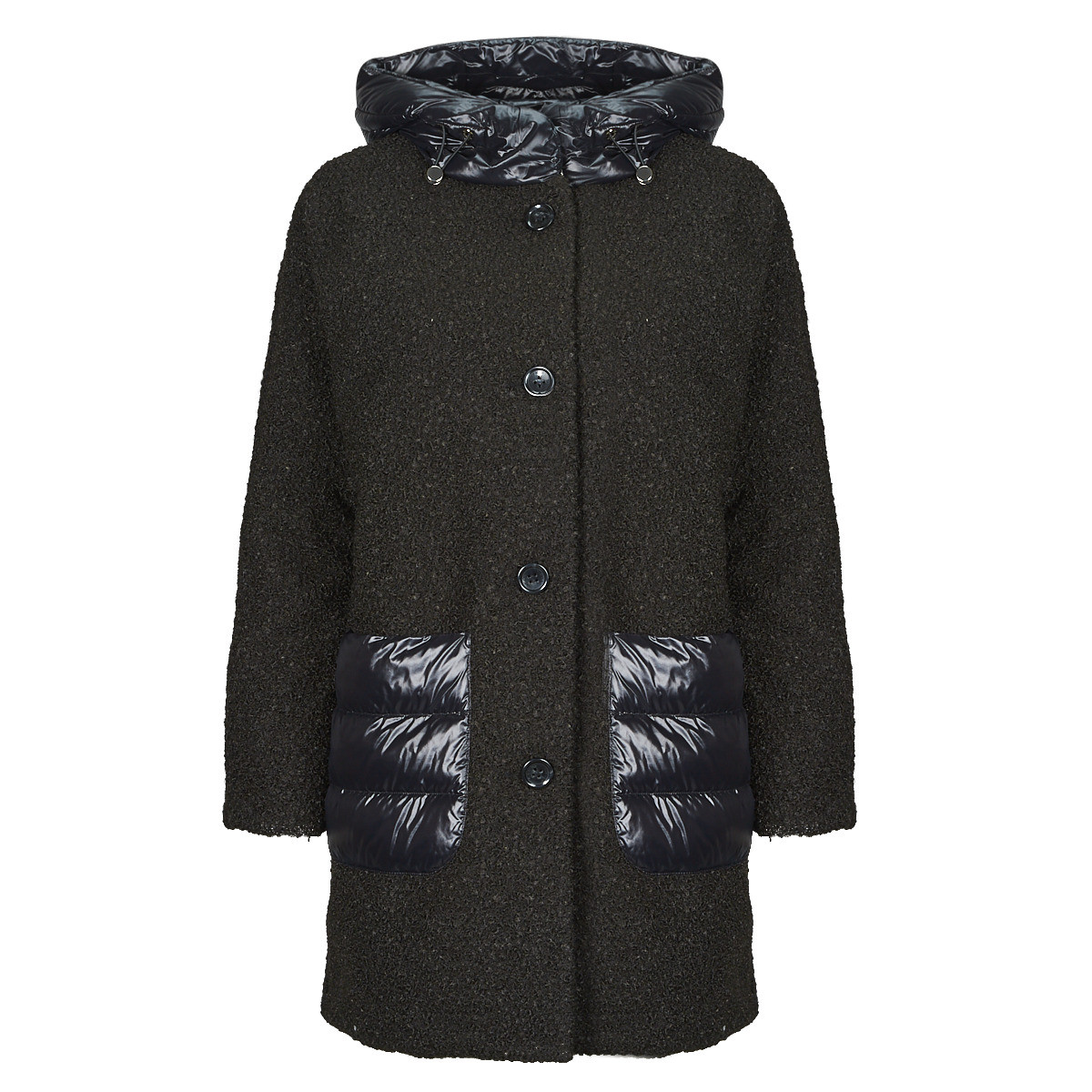 Geox  W CALITHE LONG COAT  Černá