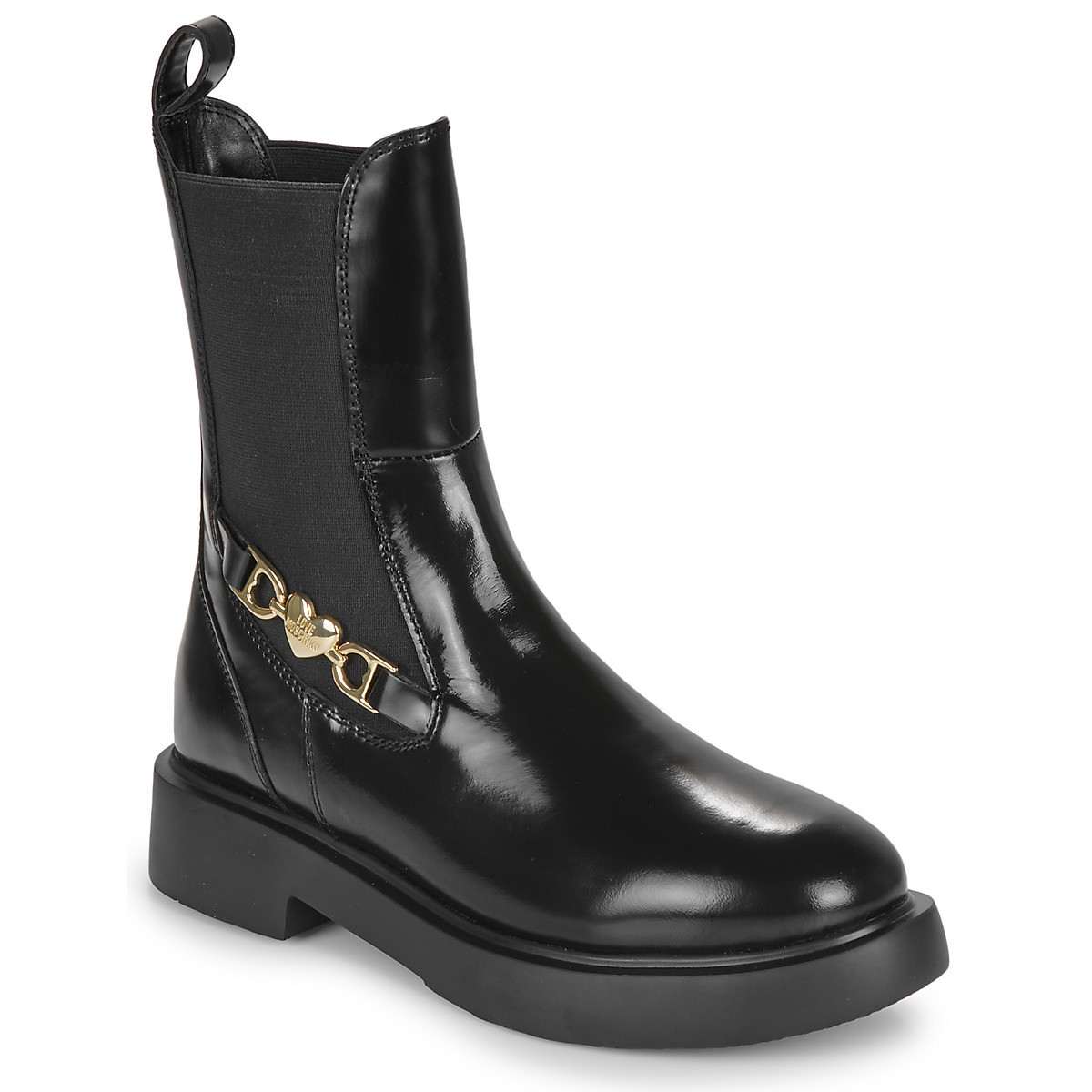 Love Moschino  NEW CITY LOVE ANKLE BOOT  Černá