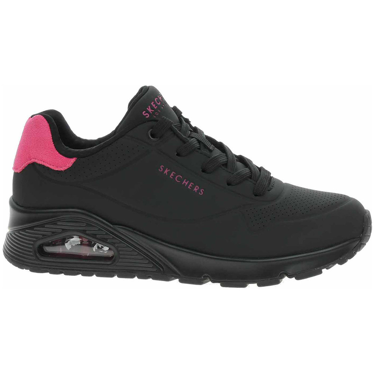 Skechers  Uno - Pop Back black-hot pink  Černá