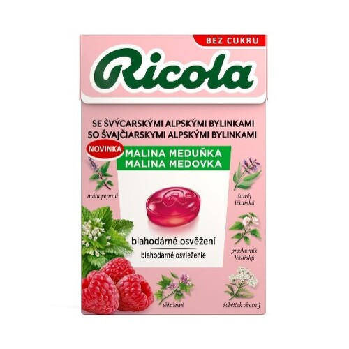 Ricola Malina Meduňka Bez Cukru 40g