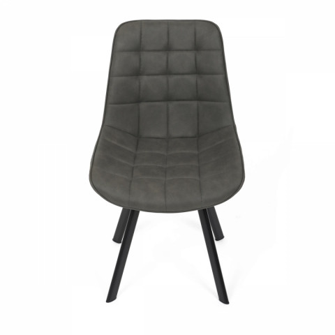 Jídelní židle šedá dekor broušené kůže nohy černý kov HC-V3066 GREY3 Autronic