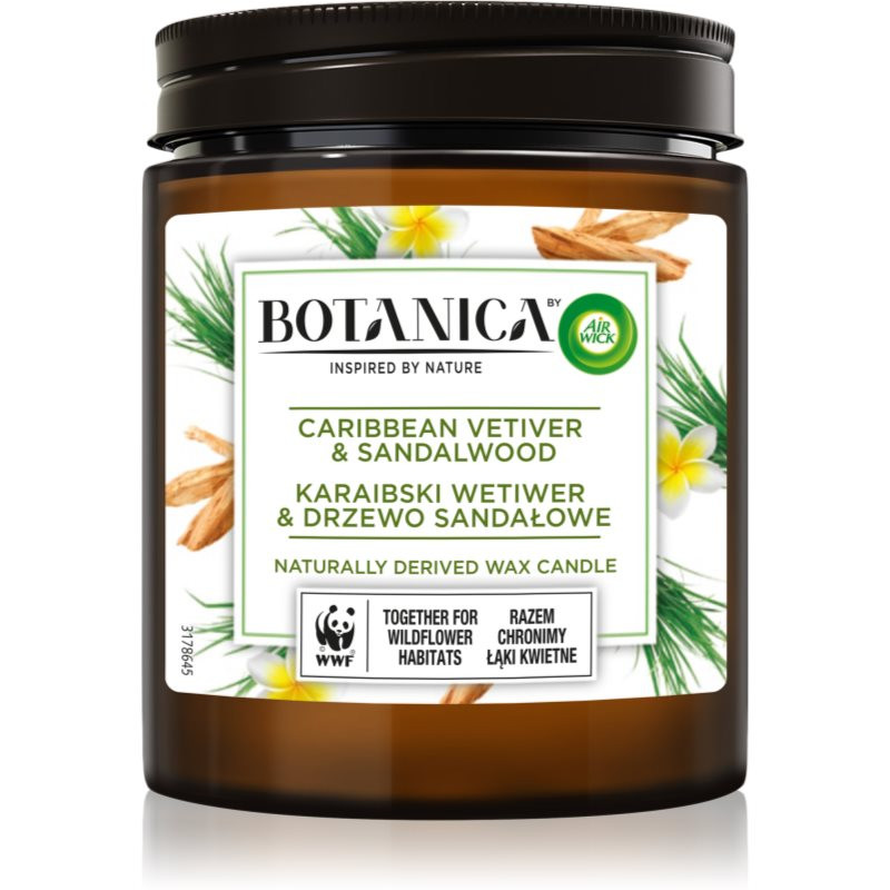 Air Wick Botanica Caribbean Vetiver & Sandalwood vonná svíčka 205 g