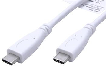 USB 10Gbps (3.2 gen 2) kabel USB C(M) - USB C(M), PD 100W,  0,5m, bílý