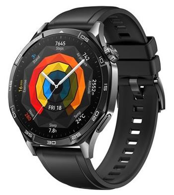 Huawei Watch GT 5 46 mm Active, Black + Black Fluoroelastomer Strap