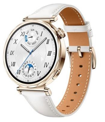 Huawei Watch GT 5 41 mm, Gold + White Composite Leather Strap