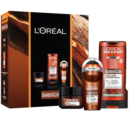 L'Oréal Paris Men Expert Barber Club : balzám na vousy Barber Club 3 in 1 Beard Balm 50 ml + sprchový gel Men Expert Barber Club Body, Hair & Beard Wash 300 ml + deodorant Men Expert Barber Club 48H Protective Deodorant 50 ml