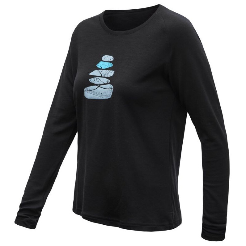 Dámské funkční triko Sensor Merino Blend Stone Velikost: L / Barva: černá