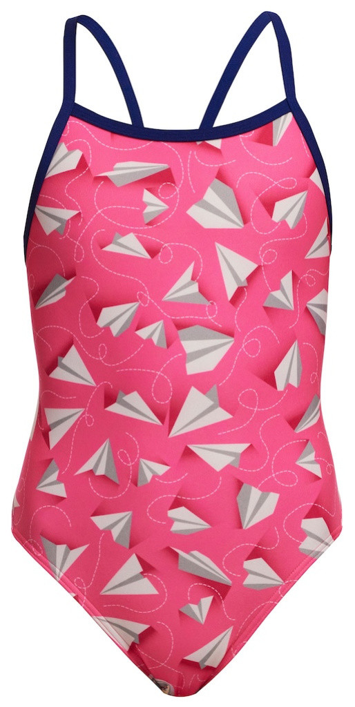 Funkita Paper Pink Single Strap One Piece Girls 140cm