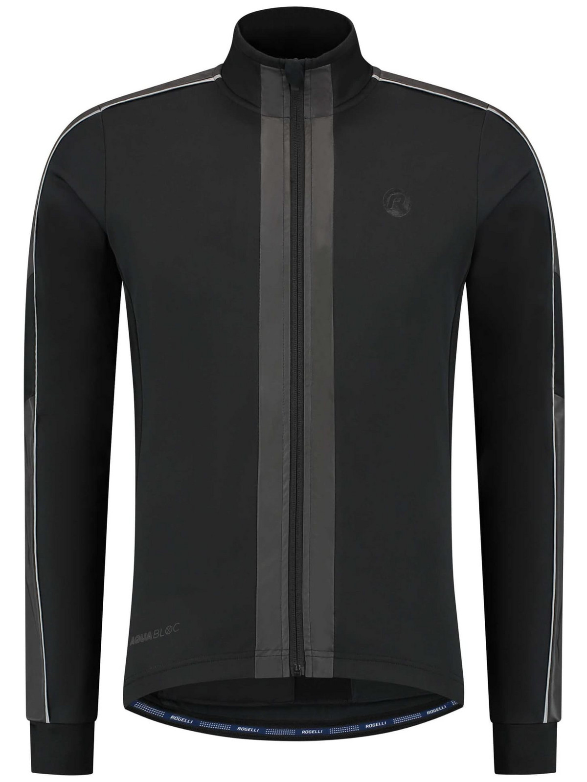 Silně hřejivá zimní bunda Rogelli Essential HI VIS s výraznými reflexními panely, černá 2XL