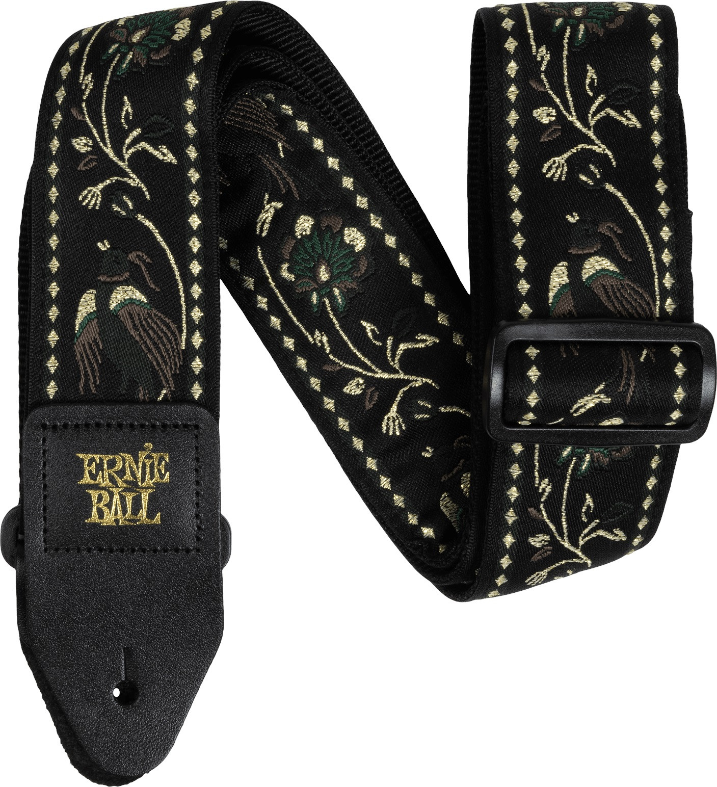 Ernie Ball Classic Jacquard Guitar/Bass Strap - Black Pleasant Pheasan