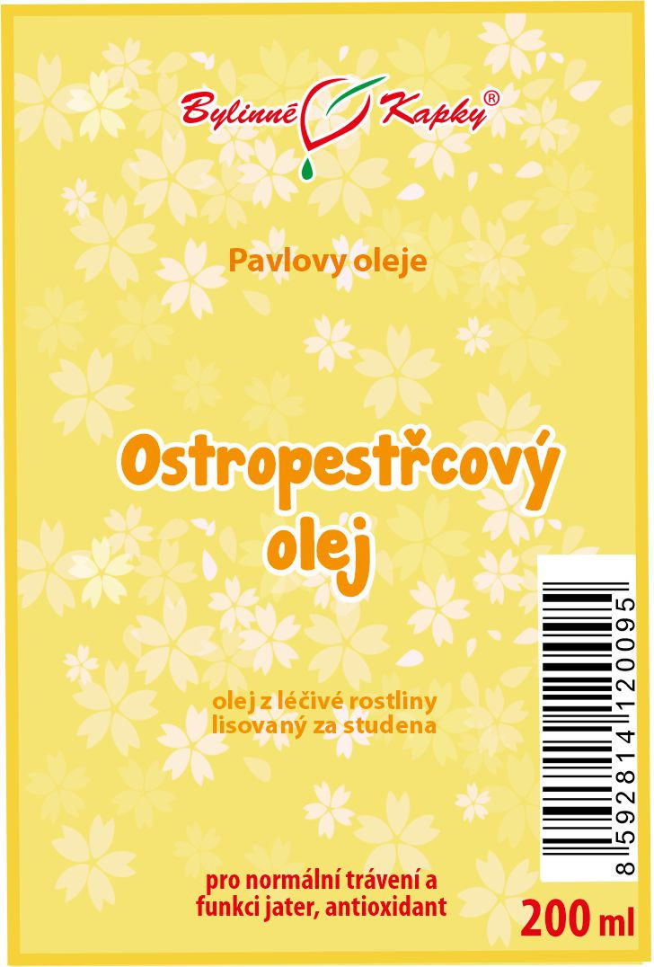 Ostropestřcový (ostropestřec) olej 200 ml - přírodní za studena lisovaný panenský extra