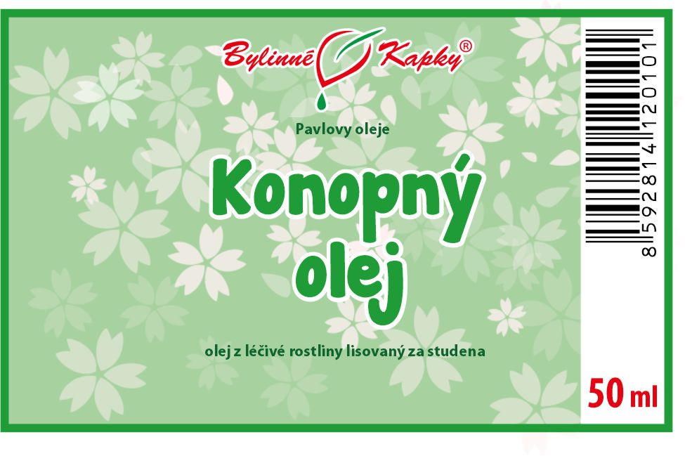 Konopný olej (olej z konopí) 50 ml - přírodní za studena lisovaný