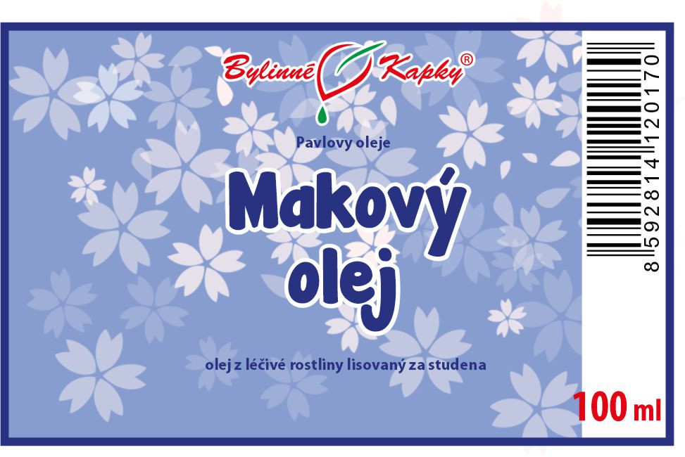 Makový olej (olej z máku) 100 ml - přírodní za studena lisovaný