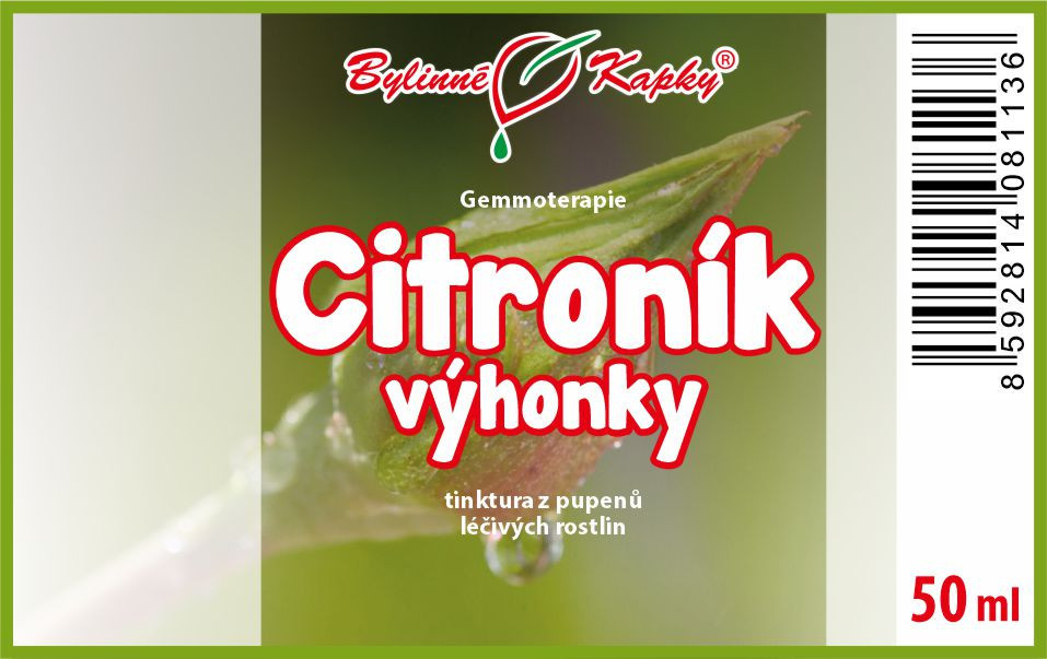 Citroník výhonky - Bylinné kapky - gemmoterapie (tinktura z pupenů a mladých výhonků) 50 ml