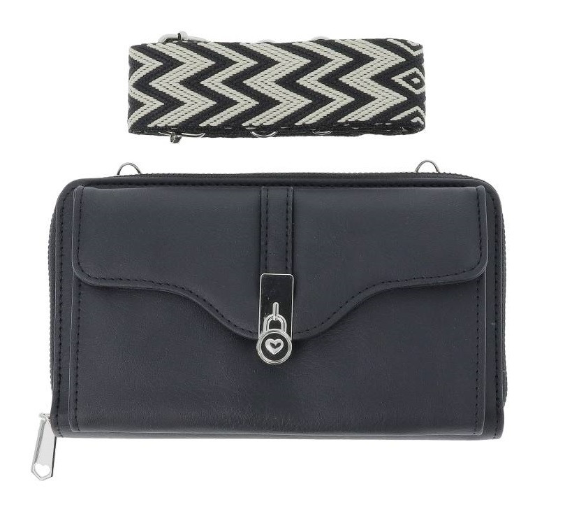 Kabelka TopQ Urban Forte na mobil s popruhem černá 129332