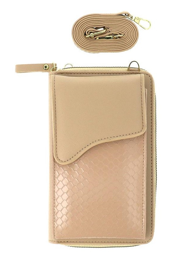 Kabelka TopQ Pattern 2v1 na mobil s popruhem béžová 129330