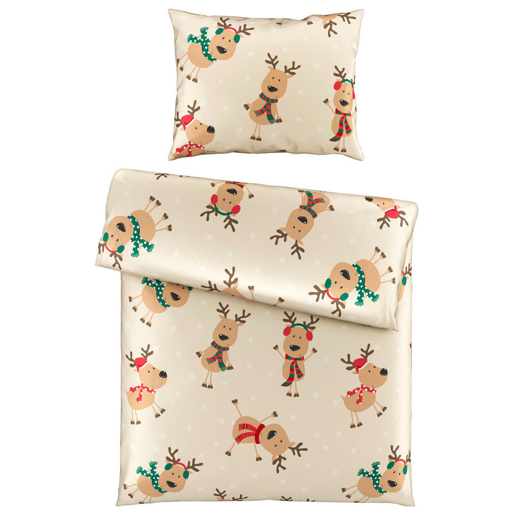 Esposa POVLEČENÍ, satén, červená, béžová, 140/200 cm