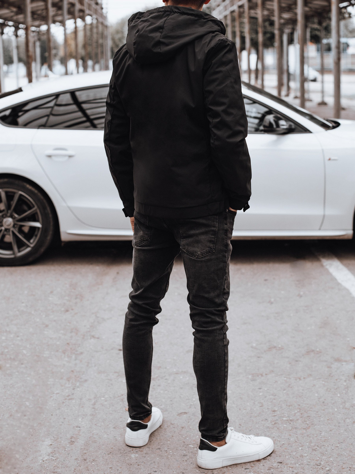 Pánská přechodová bunda s kapucí černá Dstreet