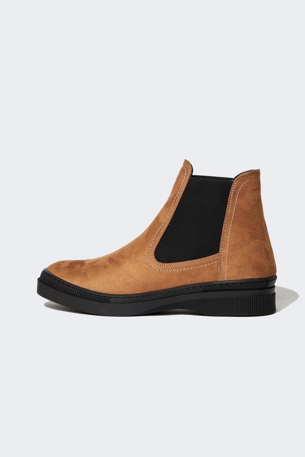 DEFACTO Women's Thick Sole Chelsea Faux Leather Boots