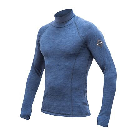 SENSOR MERINO BOLD pánské triko dl.rukáv roll neck cool blue velikost L