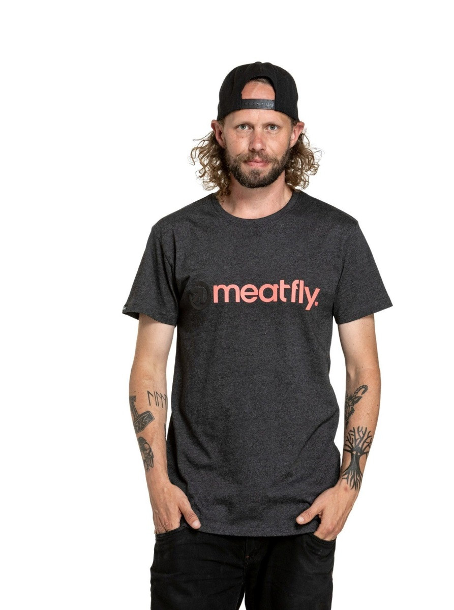 Pánské tričko meatfly joe tmavě šedá m