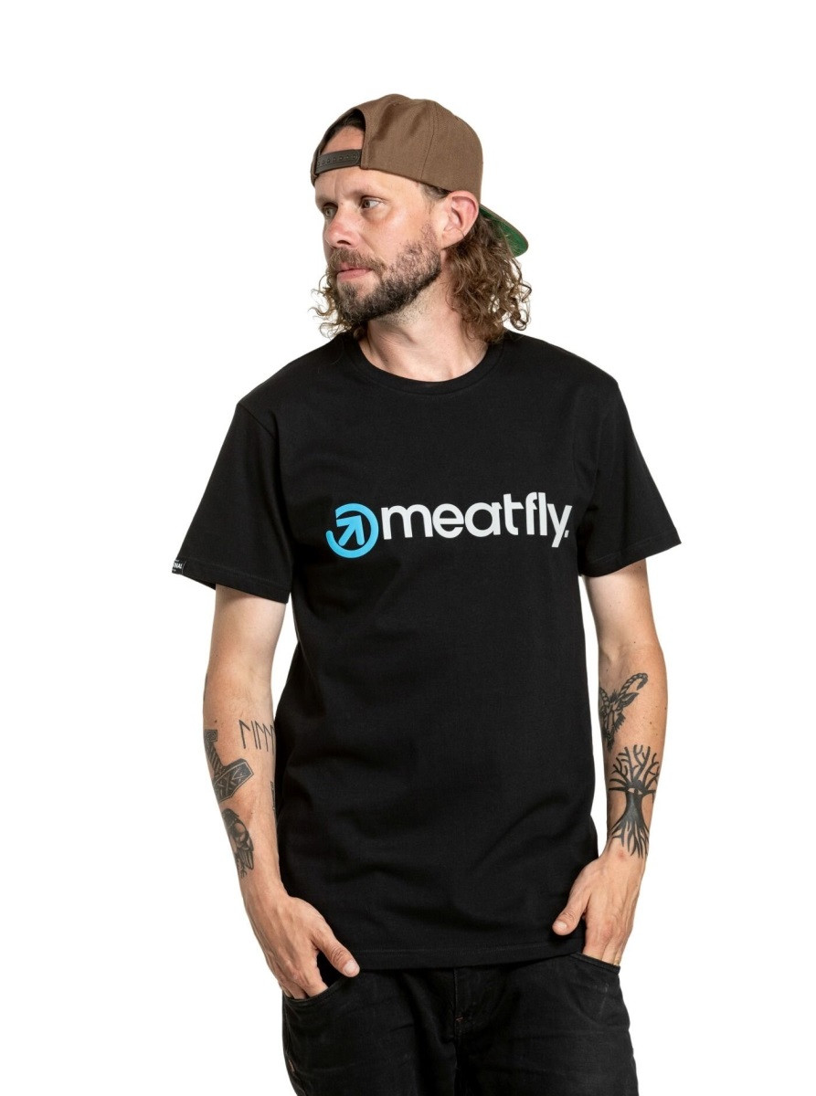 Pánské tričko meatfly joe černá/modrá m